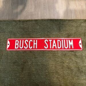 Metal Busch Stadium Sign- St Louis Cardinals MLB